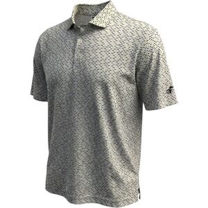 Donald Ross Sport Men XL  Performance Golf Polo White W/ Blue & Green Fish Print